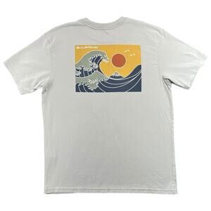 Quiksilver Great Wave Graphic T Shirt Gray Surf Skate Tee Streetwear - M